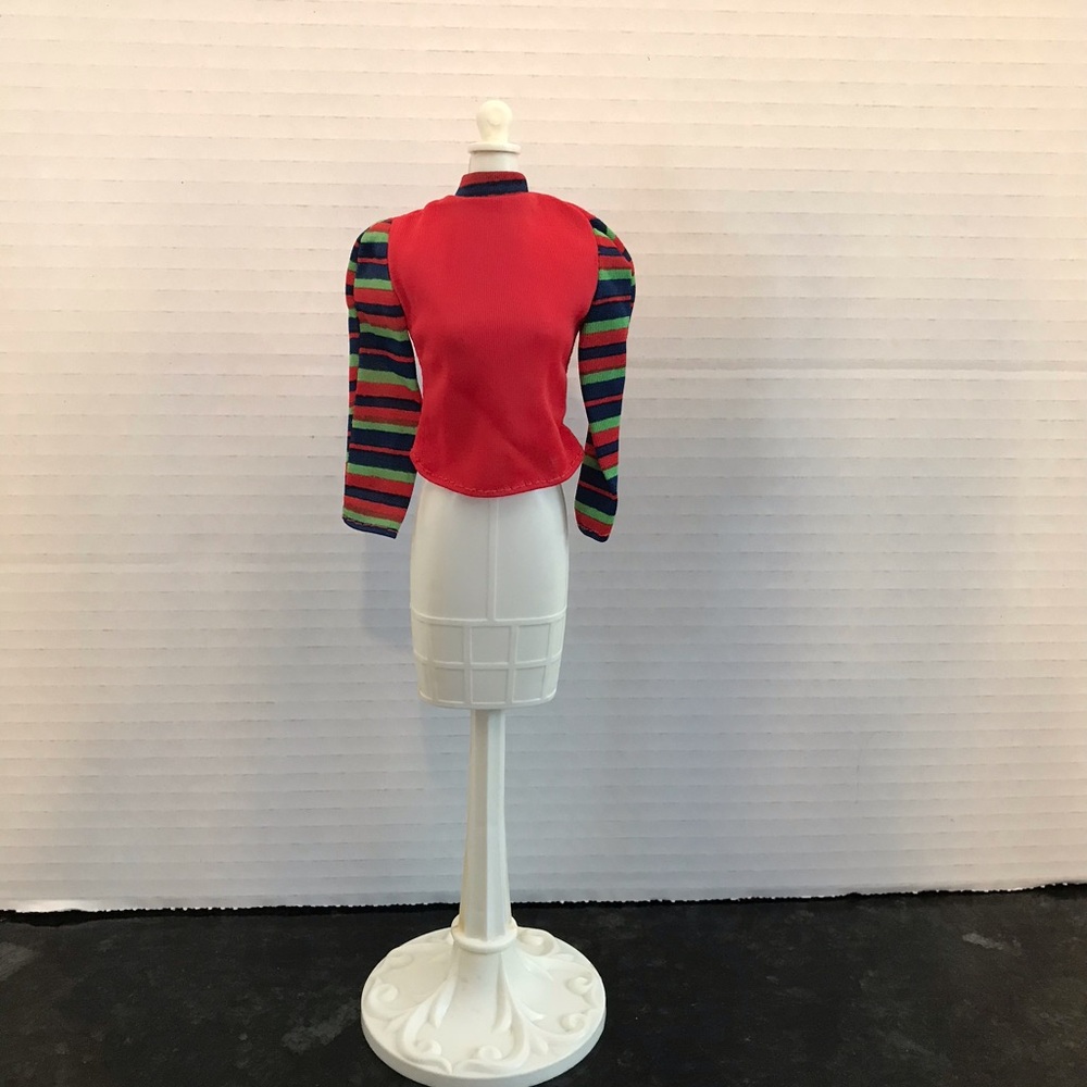 Vintage 1973 Barbie United Airlines #7703 Red Blouse Shirt Top